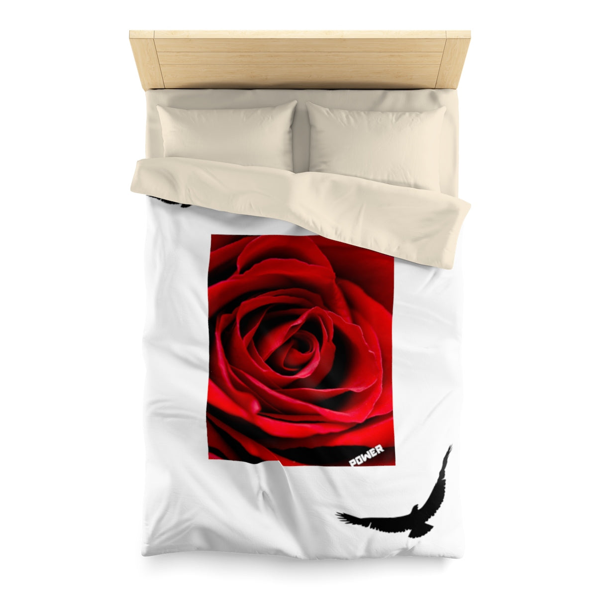 Poszewka na kołdrę Rose + imiona + data urodzenia 