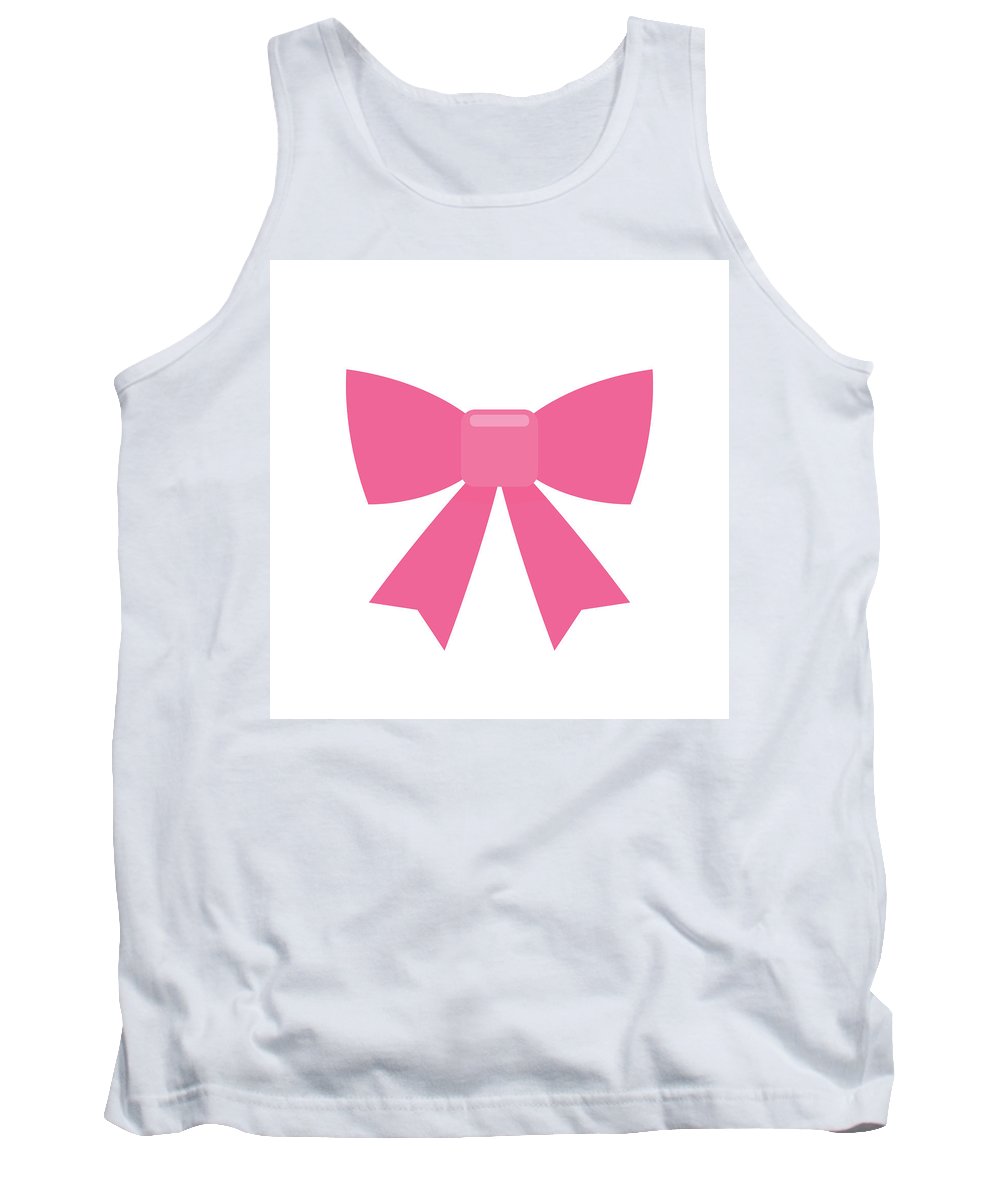 Różowa kokardka, prosta, płaska ikona - Tank Top