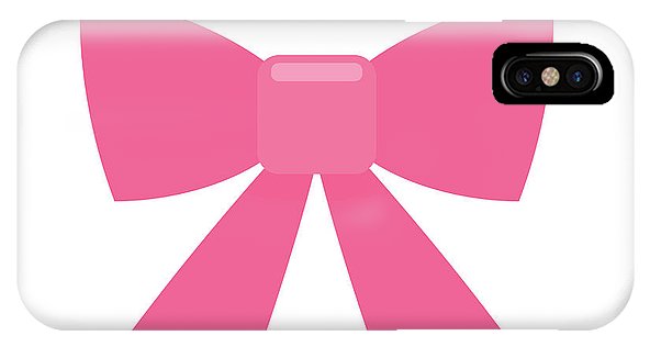 Różowa kokardka, prosta, płaska ikona - etui na telefon