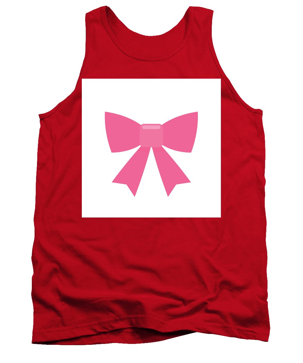 Różowa kokardka, prosta, płaska ikona - Tank Top