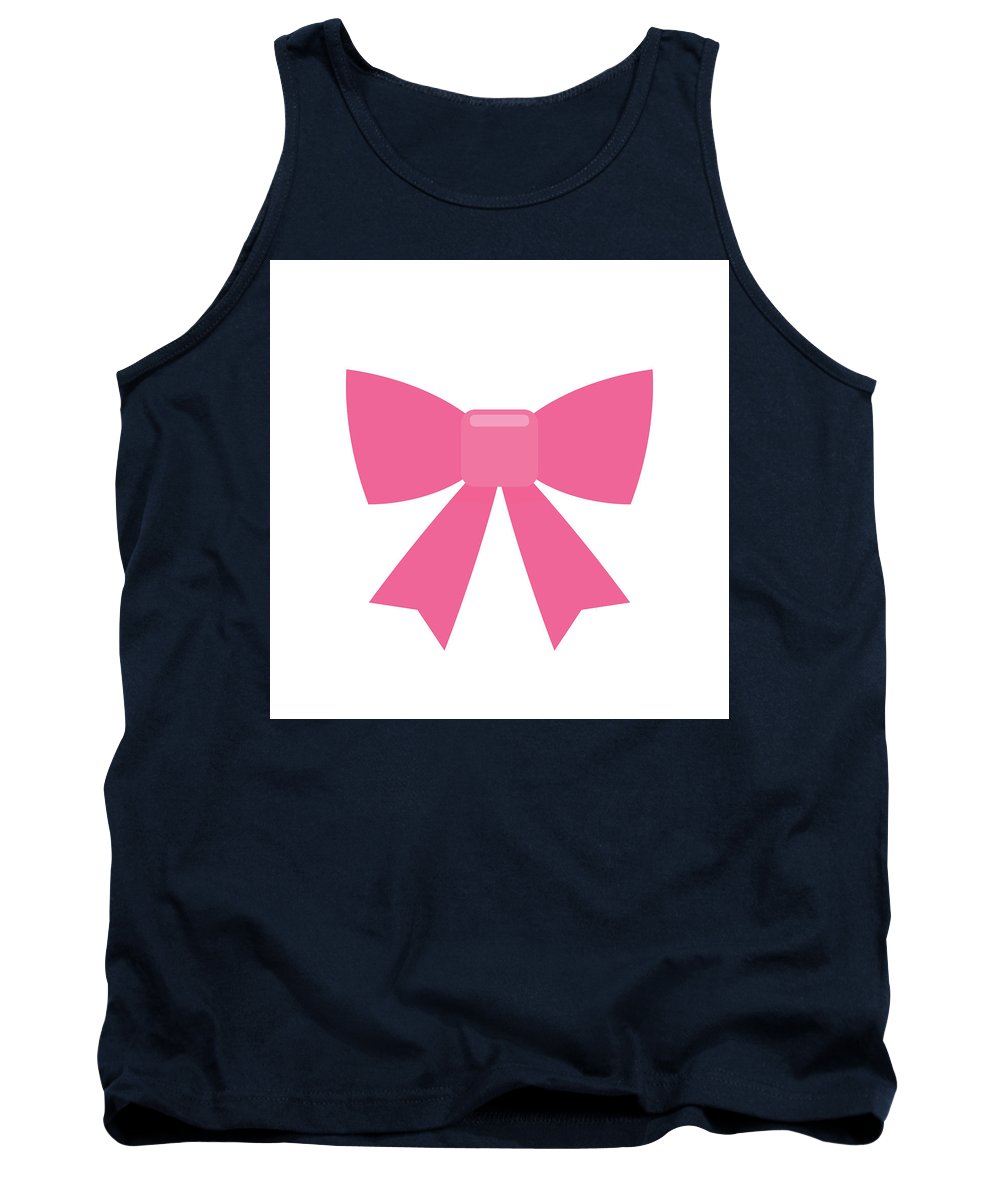Różowa kokardka, prosta, płaska ikona - Tank Top