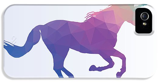 Wielokątna sylwetka konia-jednorożca - etui na telefon