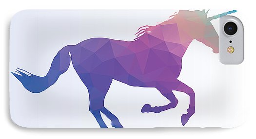 Wielokątna sylwetka konia-jednorożca - etui na telefon