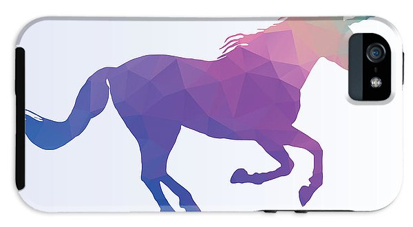 Wielokątna sylwetka konia-jednorożca - etui na telefon