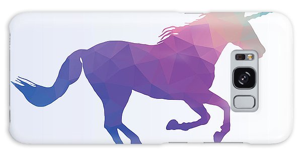 Wielokątna sylwetka konia-jednorożca - etui na telefon