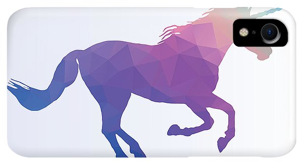 Wielokątna sylwetka konia-jednorożca - etui na telefon