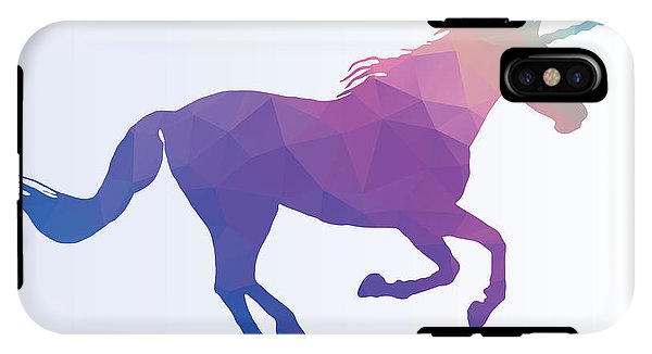 Wielokątna sylwetka konia-jednorożca - etui na telefon