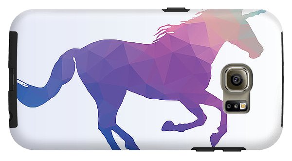 Wielokątna sylwetka konia-jednorożca - etui na telefon