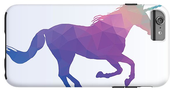 Wielokątna sylwetka konia-jednorożca - etui na telefon