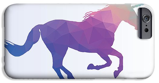 Wielokątna sylwetka konia-jednorożca - etui na telefon