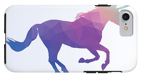 Wielokątna sylwetka konia-jednorożca - etui na telefon