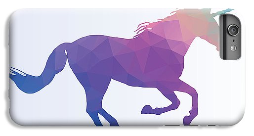 Wielokątna sylwetka konia-jednorożca - etui na telefon