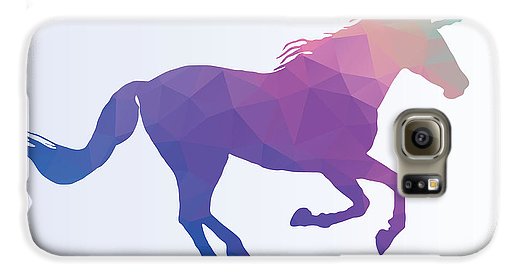 Wielokątna sylwetka konia-jednorożca - etui na telefon