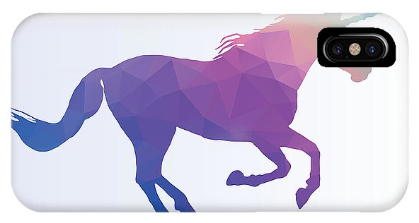 Wielokątna sylwetka konia-jednorożca - etui na telefon