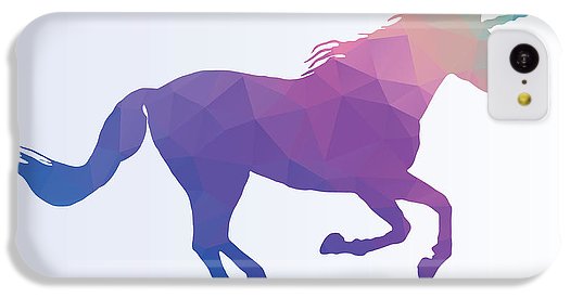 Wielokątna sylwetka konia-jednorożca - etui na telefon