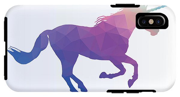 Wielokątna sylwetka konia-jednorożca - etui na telefon