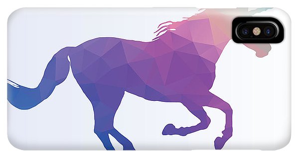 Wielokątna sylwetka konia-jednorożca - etui na telefon